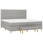 vidaXL Giroletto a Molle con Materasso Grigio Chiaro 200x200cm Tessuto