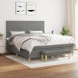vidaXL Giroletto a Molle con Materasso Grigio Scuro 180x200 cm Tessuto