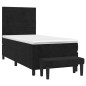 vidaXL Giroletto a Molle con Materasso Nero 90x200 cm in Velluto