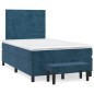 vidaXL Giroletto a Molle con Materasso Blu Scuro 120x200 cm in Velluto