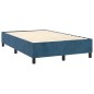 vidaXL Giroletto a Molle con Materasso Blu Scuro 120x200 cm in Velluto