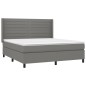 vidaXL Letto a Molle Materasso e LED Grigio Scuro 180x200cm in Tessuto