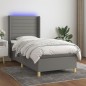 vidaXL Letto a Molle Materasso e LED Grigio Scuro 90x200 cm in Tessuto vidaXL Letto a Molle Materasso e LED Grigio Scuro 90x200 cm in Tessuto