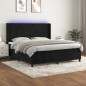 vidaXL Letto a Molle con Materasso e LED Nero 180x200 cm in Velluto vidaXL Letto a Molle con Materasso e LED Nero 180x200 cm in Velluto