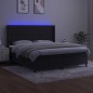 vidaXL Letto a Molle con Materasso e LED Nero 180x200 cm in Velluto vidaXL Letto a Molle con Materasso e LED Nero 180x200 cm in Velluto