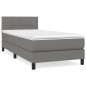 vidaXL Giroletto a Molle con Materasso Grigio Scuro 90x190 cm Tessuto