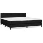 vidaXL Giroletto a Molle con Materasso Nero 200x200 cm in Tessuto