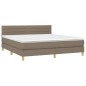 vidaXL Giroletto a Molle con Materasso Tortora 180x200 cm in Tessuto