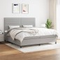 vidaXL Giroletto a Molle con Materasso Grigio Chiaro 200x200cm Tessuto
