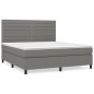 vidaXL Giroletto a Molle con Materasso Grigio Scuro 180x200 cm Tessuto
