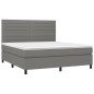 vidaXL Giroletto a Molle con Materasso Grigio Scuro 180x200 cm Tessuto