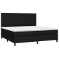 vidaXL Giroletto a Molle con Materasso Nero 200x200 cm in Tessuto