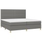 vidaXL Giroletto a Molle con Materasso Grigio Scuro 200x200 cm Tessuto