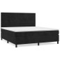 vidaXL Giroletto a Molle con Materasso Nero 180x200 cm in Velluto