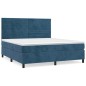 vidaXL Giroletto a Molle con Materasso Blu Scuro 180x200 cm in Velluto