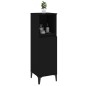 Armadietto da Bagno Nero 30x30x100 cm in Legno Multistrato
