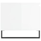 Tavolino da Salotto Bianco Lucido 100x50x45cm Legno Multistrato