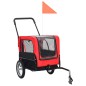 Rimorchio Bici e Carrello Jogging per Animali 2-in-1 Rosso Nero Rimorchio Bici e Carrello Jogging per Animali 2-in-1 Rosso Nero