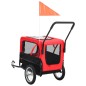 Rimorchio Bici e Carrello Jogging per Animali 2-in-1 Rosso Nero Rimorchio Bici e Carrello Jogging per Animali 2-in-1 Rosso Nero