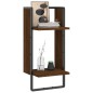vidaXL Mensola da Parete con Asta Rovere Marrone 30x25x65 cm