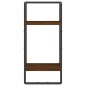 vidaXL Mensola da Parete con Asta Rovere Marrone 30x25x65 cm