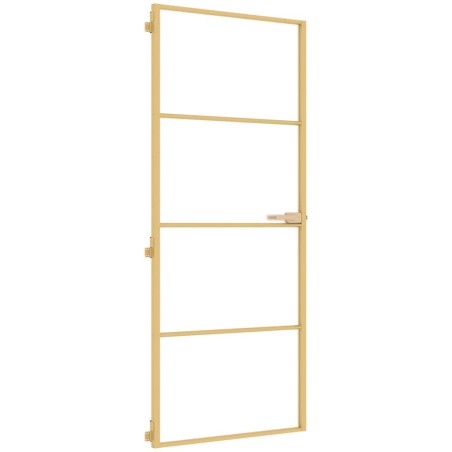 Porta Interni Sottile Oro 83x201,5cm Vetro Temperato Alluminio