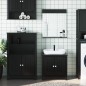 Set Mobili da Bagno 3 pz BERG Nero in Legno Massello di Pino Set Mobili da Bagno 3 pz BERG Nero in Legno Massello di Pino