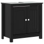 Set Mobili da Bagno 3 pz BERG Nero in Legno Massello di Pino Set Mobili da Bagno 3 pz BERG Nero in Legno Massello di Pino