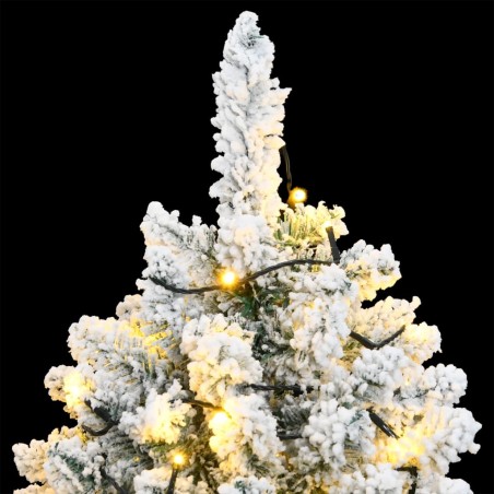 Albero Natale Artificiale Cerniera 300 LED Neve Floccata 240 cm