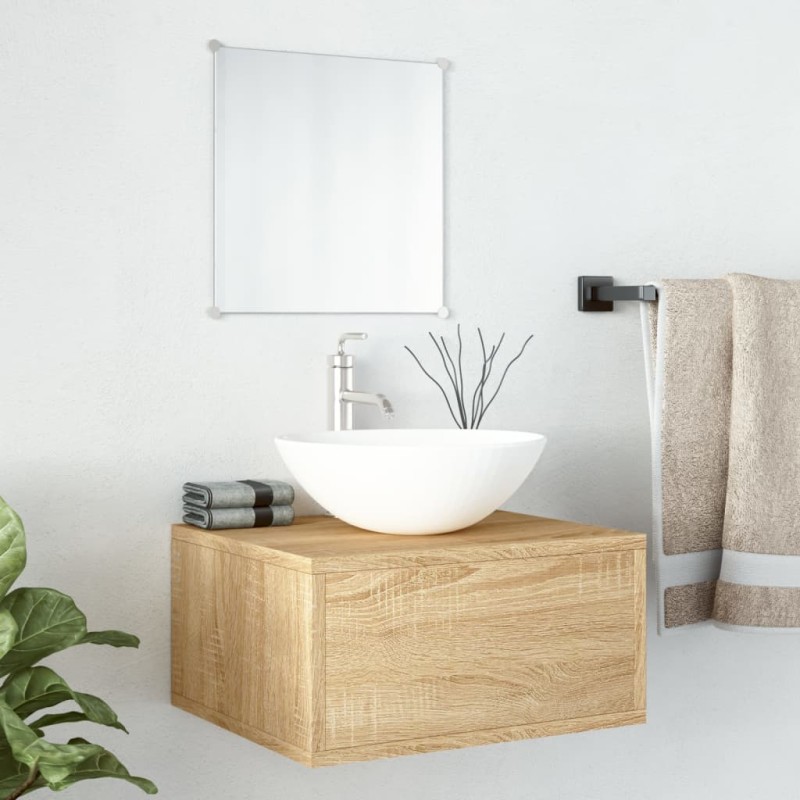 Set Mobili da Bagno 2 pz Rovere in Legno Multistrato Set Mobili da Bagno 2 pz Rovere in Legno Multistrato