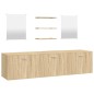 Set Mobili da Bagno 6 pz Rovere in Legno Multistrato Set Mobili da Bagno 6 pz Rovere in Legno Multistrato