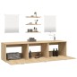 Set Mobili da Bagno 6 pz Rovere in Legno Multistrato Set Mobili da Bagno 6 pz Rovere in Legno Multistrato