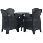 Set da Pranzo da Giardino 5 pz Plastica Stile Rattan Antracite Set da Pranzo da Giardino 5 pz Plastica Stile Rattan Antracite