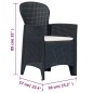 Set da Pranzo da Giardino 5 pz Plastica Stile Rattan Antracite Set da Pranzo da Giardino 5 pz Plastica Stile Rattan Antracite