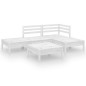 Set Divani da Giardino 5 pz in Legno Massello di Pino Bianco Set Divani da Giardino 5 pz in Legno Massello di Pino Bianco