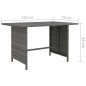Tavolo da Pranzo da Giardino Grigio 110x70x65 cm in Polyrattan Tavolo da Pranzo da Giardino Grigio 110x70x65 cm in Polyrattan