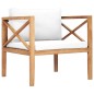 Sedia da Giardino con Cuscino Crema in Legno Massello di Teak Sedia da Giardino con Cuscino Crema in Legno Massello di Teak