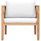 Sedia da Giardino con Cuscino Crema in Legno Massello di Teak Sedia da Giardino con Cuscino Crema in Legno Massello di Teak