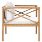 Sedia da Giardino con Cuscino Crema in Legno Massello di Teak Sedia da Giardino con Cuscino Crema in Legno Massello di Teak