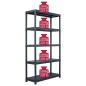 Scaffale Nero 500 kg 100x40x180 cm in Plastica Scaffale Nero 500 kg 100x40x180 cm in Plastica