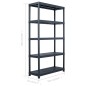 Scaffale Nero 500 kg 100x40x180 cm in Plastica Scaffale Nero 500 kg 100x40x180 cm in Plastica