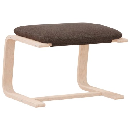Poggiapiedi Marrone Scuro 51x41x40 cm in Tessuto