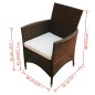 Sedie da Giardino 2 pz in Polyrattan Marrone Sedie da Giardino 2 pz in Polyrattan Marrone