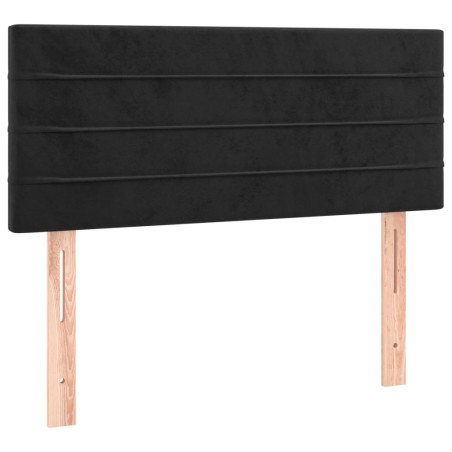 Testiera Nera 90x5x78/88 cm in Velluto