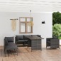 Set Divani da Giardino 8 pz con Cuscini in Polyrattan Grigio Set Divani da Giardino 8 pz con Cuscini in Polyrattan Grigio