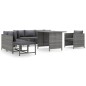 Set Divani da Giardino 8 pz con Cuscini in Polyrattan Grigio Set Divani da Giardino 8 pz con Cuscini in Polyrattan Grigio