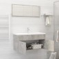 Set Mobili da Bagno Grigio Cemento in Truciolato Set Mobili da Bagno Grigio Cemento in Truciolato