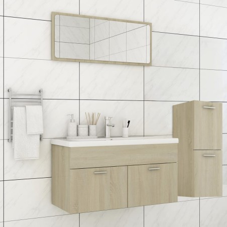 Set Mobili da Bagno Rovere Sonoma in Truciolato