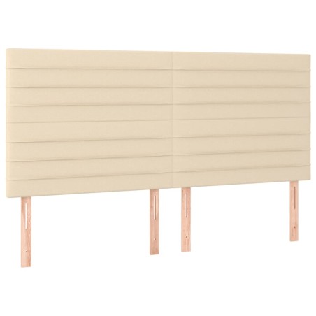 Testiera 4 pz Crema 100x5x78/88 cm in Tessuto