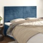 Testiera 4 pz Blu scuro 90x5x78/88 cm in Velluto Testiera 4 pz Blu scuro 90x5x78/88 cm in Velluto